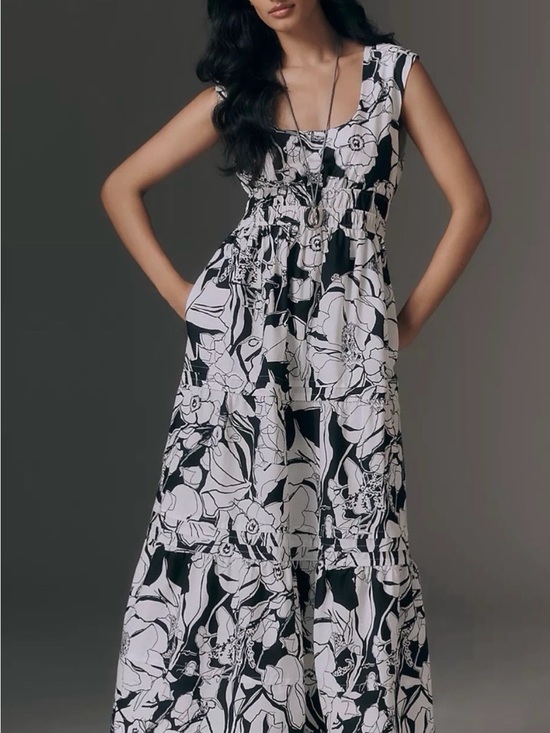 Anthropologie Dresses & Skirts - New NWT Anthropologie Somerset Black and White Floral Maxi Dress small